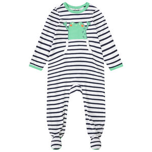 Dors-bien en jersey rayé avec patch grenouille pour bébé garçon 
