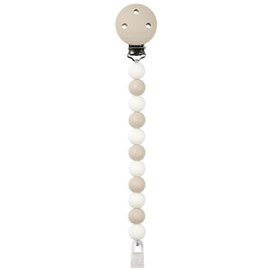 Attache-sucette en silicone - Argile/blanc  