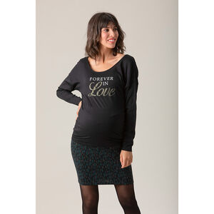 T-shirt de grossesse manches longues à message printé 