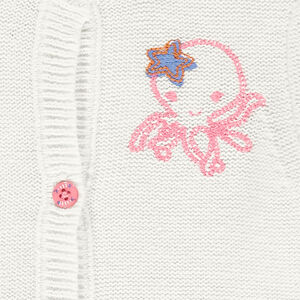 Gilet en coton avec poulpe brodé et rayures fantaisie 