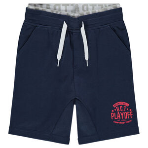 Bermuda en coton piqué avec print et double taille 