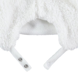 Ensemble bonnet et moufles chat en sherpa doublés de micropolaire 