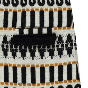 Robe manches courtes à motif ethnique jacquard et franges 