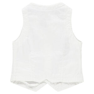 Gilet serveur uni en coton et lin 