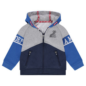 Gilet en molleton à capuche avec prints et poches zippées 