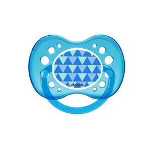 Sucette en silicone anatomique 18 mois+ avec anneau - Cowboy / Pirate / Triangles 