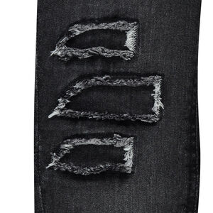 Jeans coupe slim effet used avec usures fantaisie 