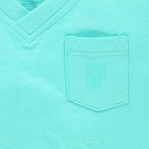 Tee-shirt manches courtes en slub avec poche 