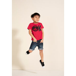 Tee-shirt manches courtes en jersey avec motif Smiley en sequins magiques 