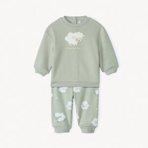 Ensemble jogging molleton motifs mouton pour bébé 