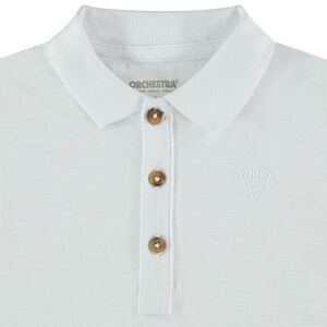 Polo manches longues en jersey slub avec logo printé 