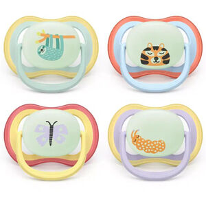 Sucette silicone Ultra Air Nuit 0-6m 2pcs Mix - Couleur aléatoire 