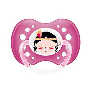 Sucette en silicone +18 mois avec anneau - Fille Indienne / Princesse / Fleurs 