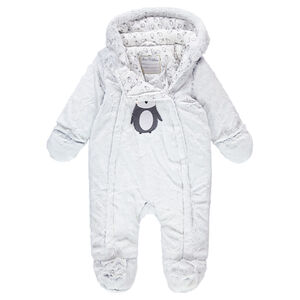 Combi-pilote en sherpa doublée jersey avec pingouin brodé 