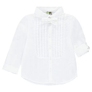 Chemise manches longues avec noeud papillon amovible 