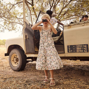 Robe longue en double gaze imprimé floral fille 