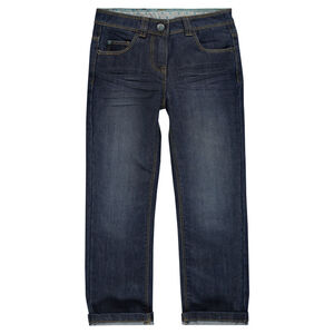 Jeans coupe droite effet used 