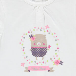 Ensemble robe manches courtes print ours et legging imprimé 