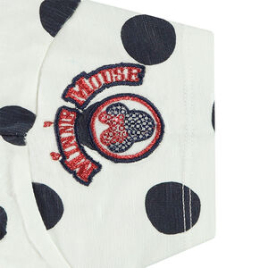 Tee-shirt manches courtes à pois all-over avec motif brodé 