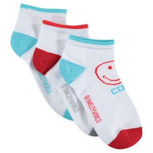 Lot de 3 paires de chaussettes courtes motif Smiley 