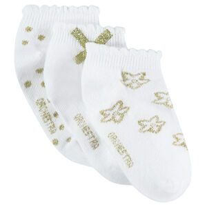 Lot de 3 paires de chaussettes assorties avec motif doré 