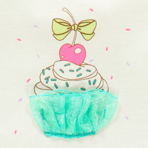 Tunique manches longues à volant avec print fantaisie 