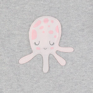 Robe manches courtes bi-matière avec pieuvre printée 