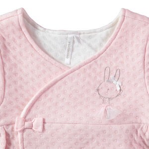 Gilet rose à micro motif all-over et lapin en tutu printé 