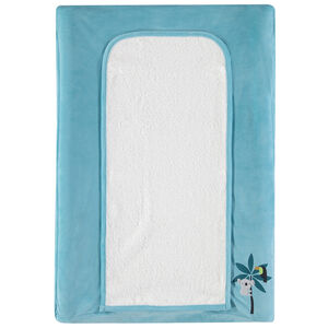 Housse de matelas à langer avec tapis en éponge et broderie thème jungle 