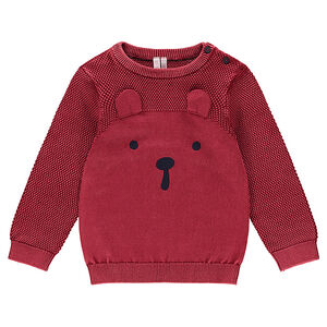 Pull en tricot surteint avec détails brodés et oreilles en relief 