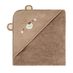 Cape de bain ludique et tablier 2 en 1 Ourson marron 