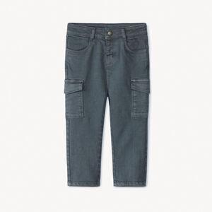 Jean cargo uni à poches pour bébé garçon 