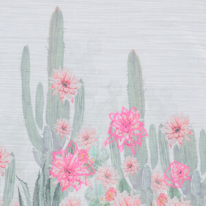 Tee-shirt manches courtes print cactus et fleurs 