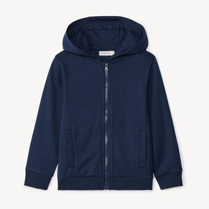 Gilet molleton uni avec capuche garçon 