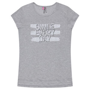 Junior - Tee-shirt manches courtes coupe longue avec message printé 