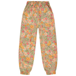 Pantalon fluide à smocks imprimé floral fille 