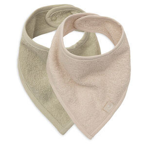 Lot de 2 bavoirs-bandanas Silk Rose/Sable 