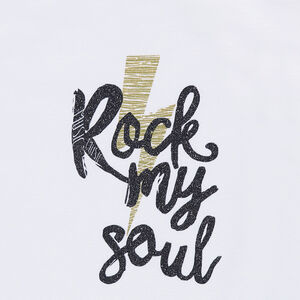 Junior - Tee-shirt manches courtes en jersey avec message printé pailleté 