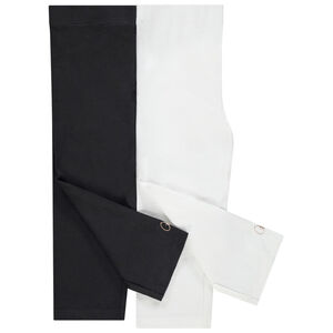 Lot de 2 leggings courts unis print logo fille 