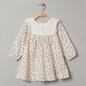 Robe manches longues imprimée all-over avec touches de doré 