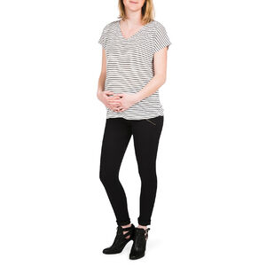 Tee-shirt manches courtes de grossesse rayé 