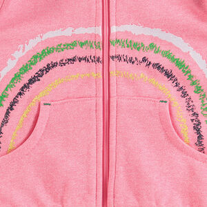 Gilet en molleton à capuche avec arc-en-ciel printé 