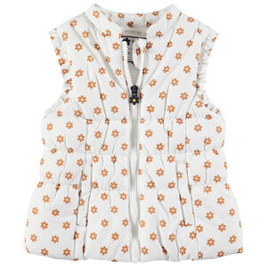 Doudoune sans manches matelassée avec fleurs all-over 