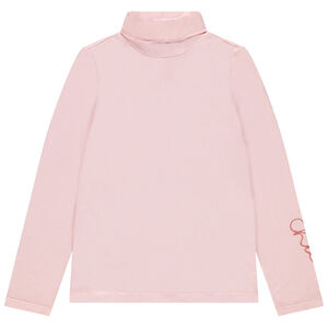 Sous-pull uni à col roulé avec inscription printée sur la manche gauche 