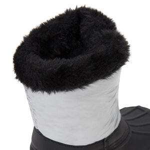 Après-ski argentés avec col en fausse fourrure 