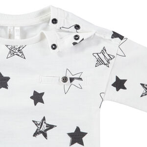 T-shirt manches longues en jersey print étoiles all-over 