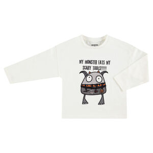 Tee-shirt HALLOWEEN manches longues en jersey avec monstre printé 