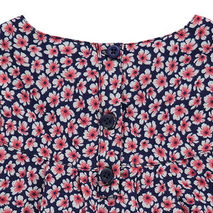 Robe manches courtes à pois et fleurs esprit liberty 