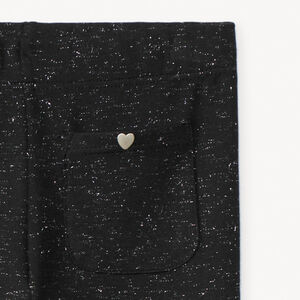 Legging scintillant en milano avec rivets cœur fille 
