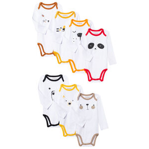 Lot de 7 bodies manches longues en coton pour bébé garçon 